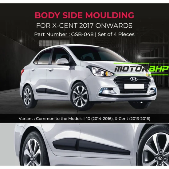 Buy Hyundai Xcent Chrome Body Side Moulding Car Accessories